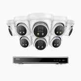 H800X - 4K 16 Channel 8 Cameras PoE Security System, 1/1.8'' BSI Sensor, f/1.6 Aperture (0.003 Lux), Siren & Strobe Alarm,Two-Way Audio, Human & Vehicle Detection, Perimeter Protection, Works with Alexa